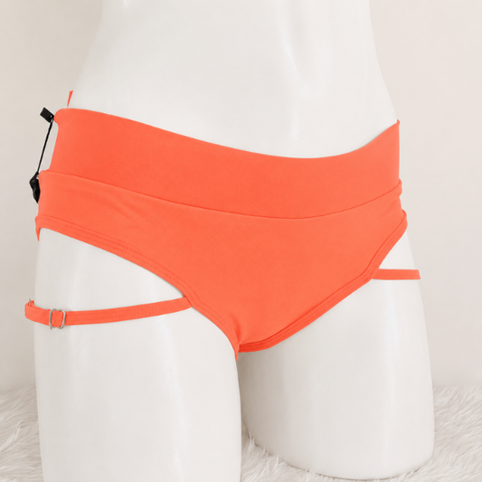 Nyx Cut-Out High Waist Shorts - Coral Sunset
