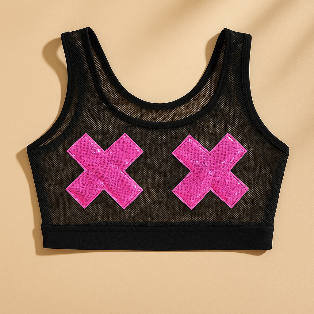 Euforia X Mesh Top – Pink Hologram