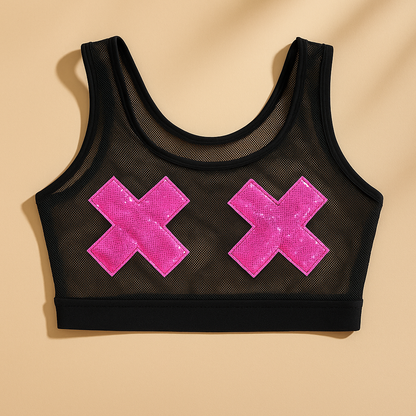 Euforia X Mesh Top – Pink Hologram