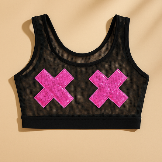 Euforia X Mesh Top – Pink Hologram