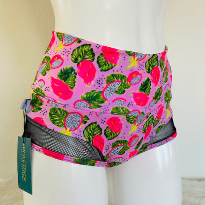 Kiara Mesh High Waist Shorts – Dragon Fruit Print