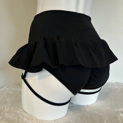 Nyx Flare Skirted Shorts - Black