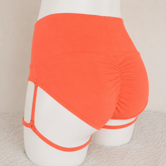 Nyx High Waist Shorts with Harness - Coral Sunset