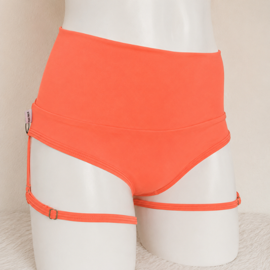 Nyx High Waist Shorts with Harness - Coral Sunset